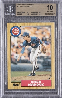 1987 Topps Traded #70T Greg Maddux Rookie Card - BGS PRISTINE 10